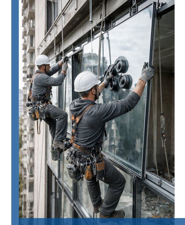 Витражное остекление фасадов и лоджий в Петергофе под ключ