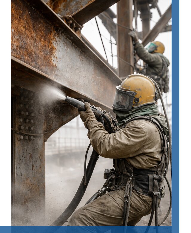 Пескоструйная очистка металлоконструкций в Петергофе по 628 р.  ВЫСОТНИК-Птф