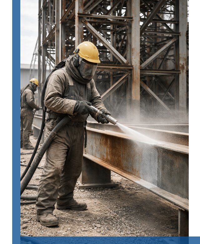 Пескоструйная очистка металлоконструкций в Петергофе промышленная