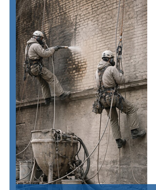 Пескоструйная очистка фасадов в Петергофе профессионально