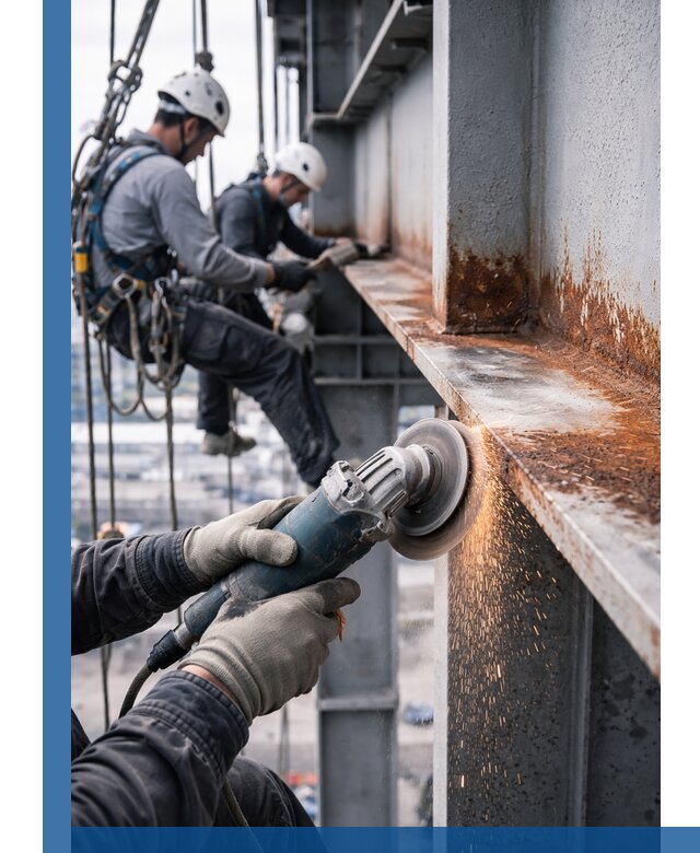 Зачистка металла от ржавчины и подготовка поверхностей в Петергофе