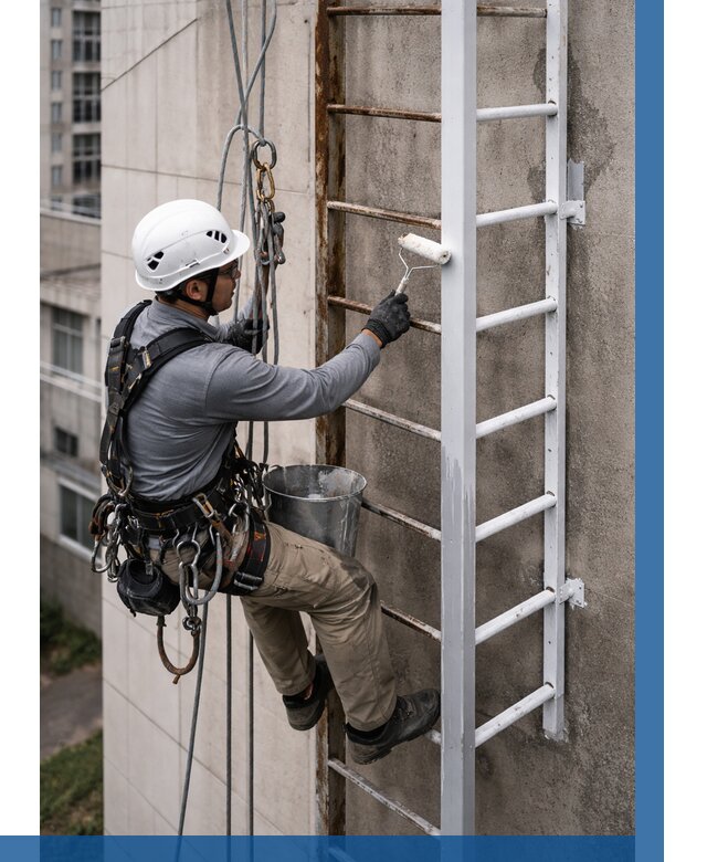 Покраска пожарных лестниц в Петергофе от 4707 р. | ВЫСОТНИК-Птф
