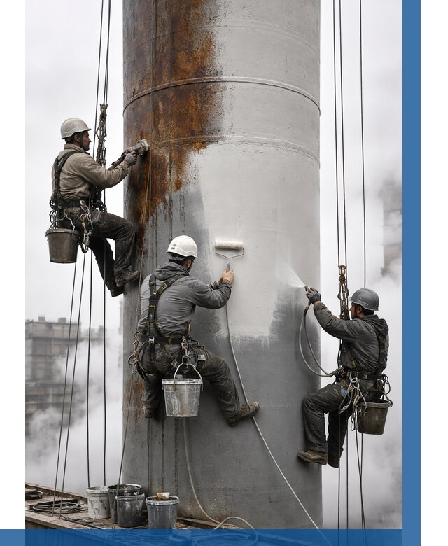 Покраска дымовых труб в Петергофе от 8892 р. | ВЫСОТНИК-Птф