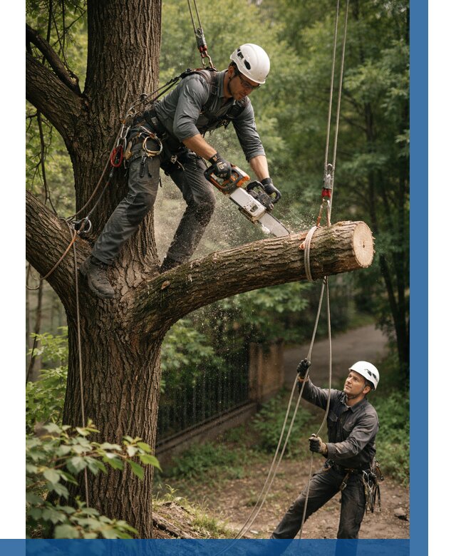 Спил деревьев альпинистами в Петергофе от 8369 р. | ВЫСОТНИК-Птф