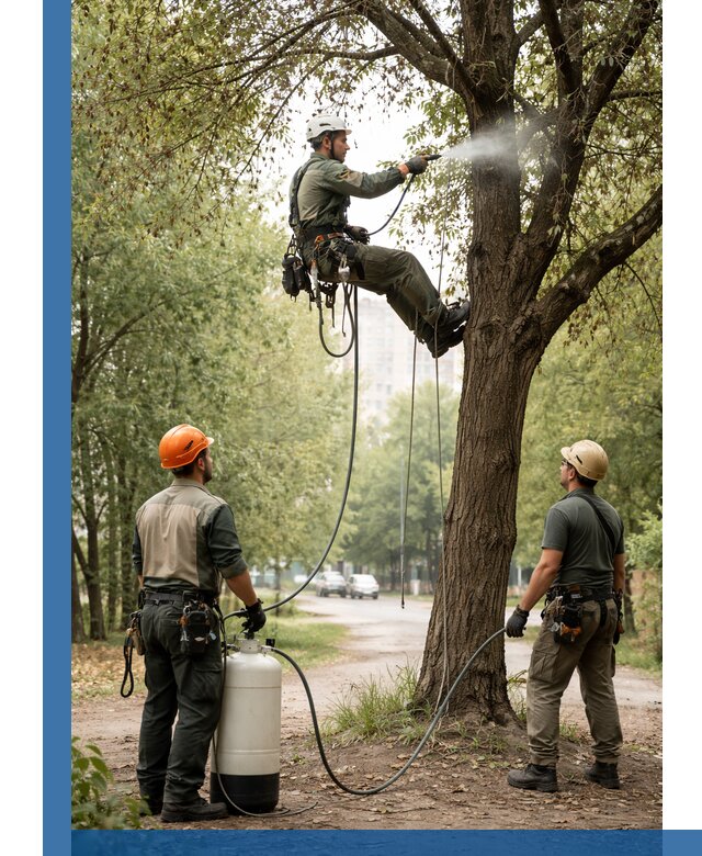 Обработка деревьев от вредителей в Петергофе профессиональная защита